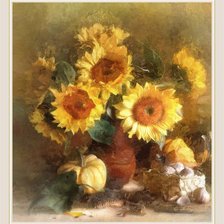 Схема вышивки «подсолнухи»