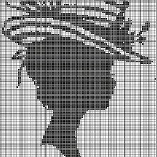Схема вышивки «дама в шляпке»
