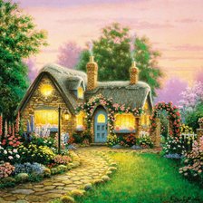 Схема вышивки «сказочные домики»
