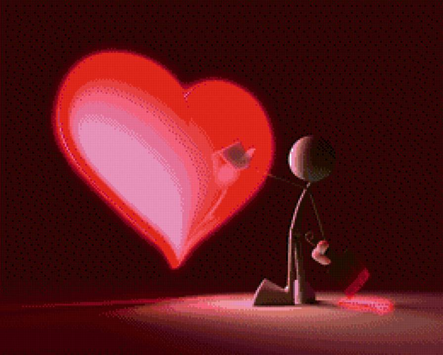 порядок в сердце - монохром, человечек, сердце, любовь - предпросмотр