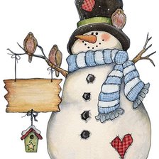 Схема вышивки «снеговик»