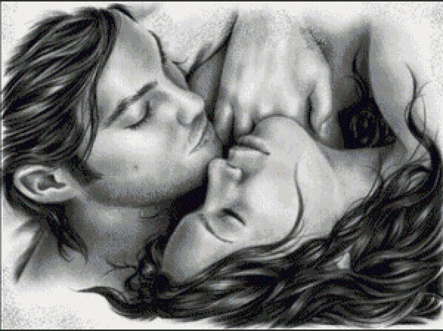 пара - влюбленные, пара, черно-белое, картина - предпросмотр