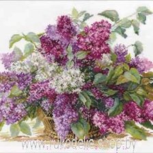 Схема вышивки «Корзина сирени»