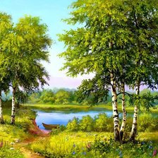 Схема вышивки «пейзаж»