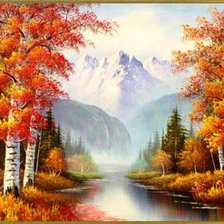 Схема вышивки «горный пейзаж»