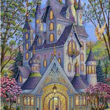 Схема вышивки «Весенний замок»