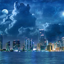 Схема вышивки «ночной город»