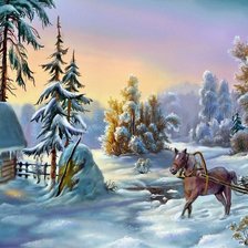 Схема вышивки «Зимний пейзаж»