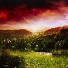 Схема вышивки «восход солнца»