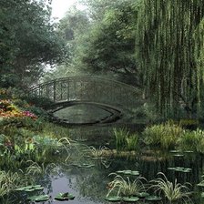 Схема вышивки «мостик и пруд»