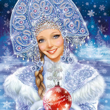 Схема вышивки «снегурочка красавица»