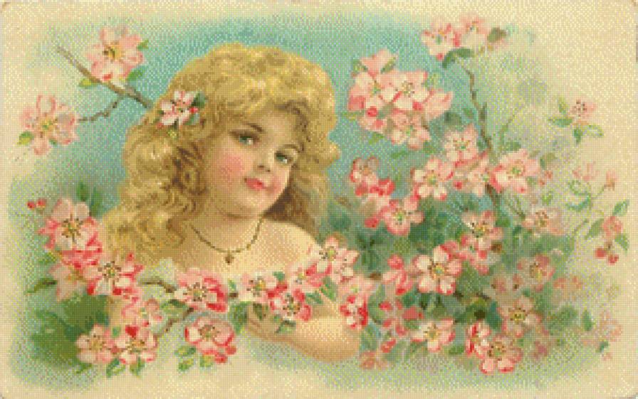 серия "дети" - дети.девочка.цветы. - предпросмотр