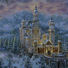 Схема вышивки «Замок в горах»