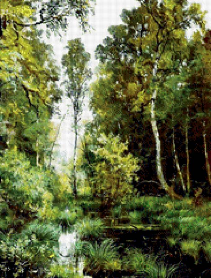 заросший пруд - пруд, лес, шишкин, лето - предпросмотр