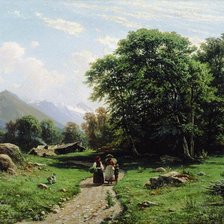 Схема вышивки «швейцарский пейзаж»