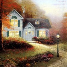 Схема вышивки «Дом в саду»