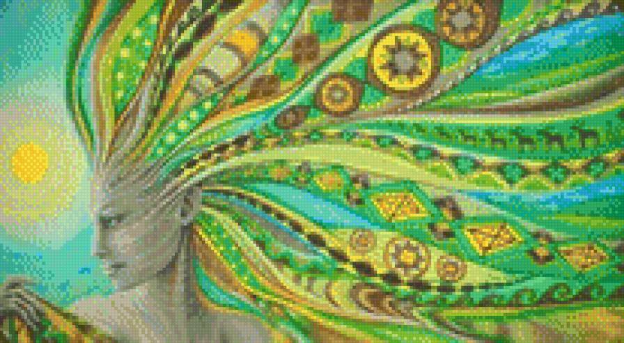 традиция - абстракция, орнамент, девушка - предпросмотр