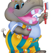 Схема вышивки «бегемотик»