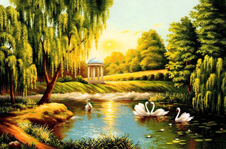 Лебединное озеро - красота природы - оригинал