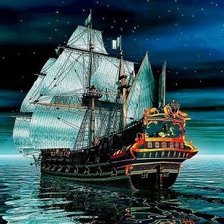 Схема вышивки «Парусник»