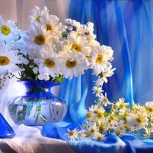 Схема вышивки «натюрморт с ромашками»