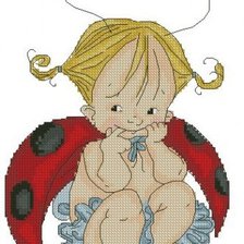 Схема вышивки «Божья коровка»