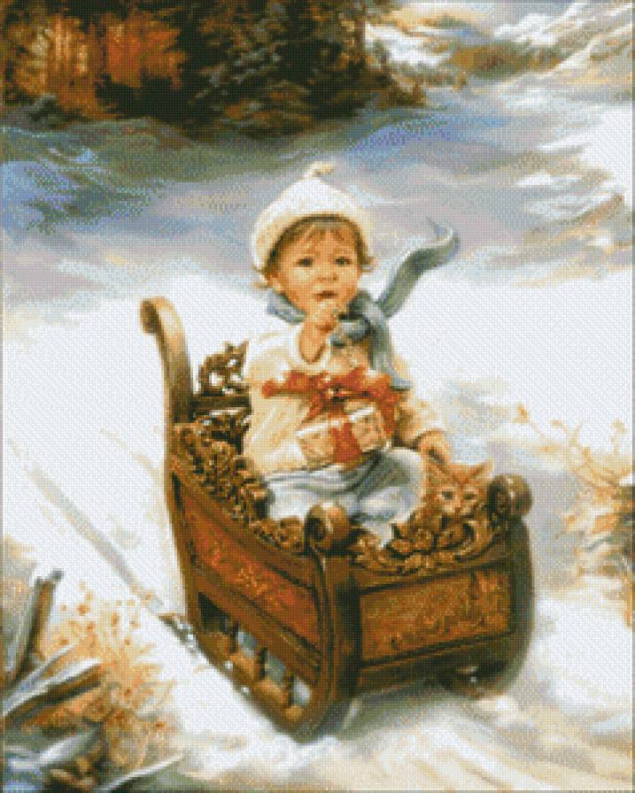 серия "дети с живностями" - дети.котик - предпросмотр