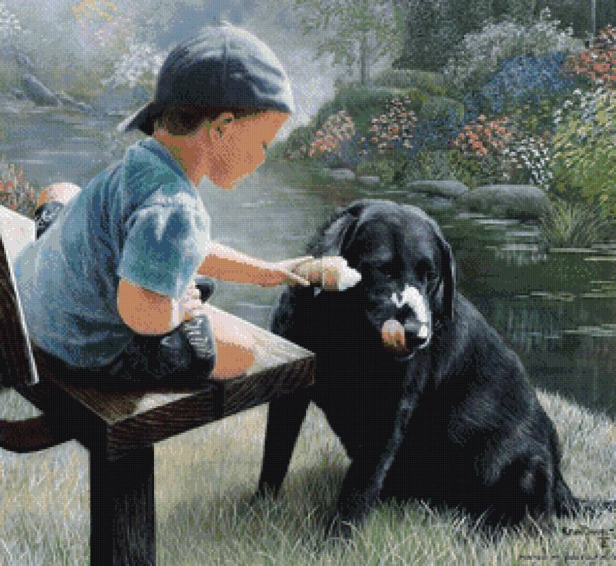 серия "дети с живностями" - дети.малыш.собака - предпросмотр