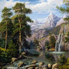 Схема вышивки «горный пейзаж»