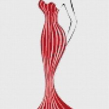 Схема вышивки «Дама в красном»