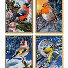 Схема вышивки «зимние птички»