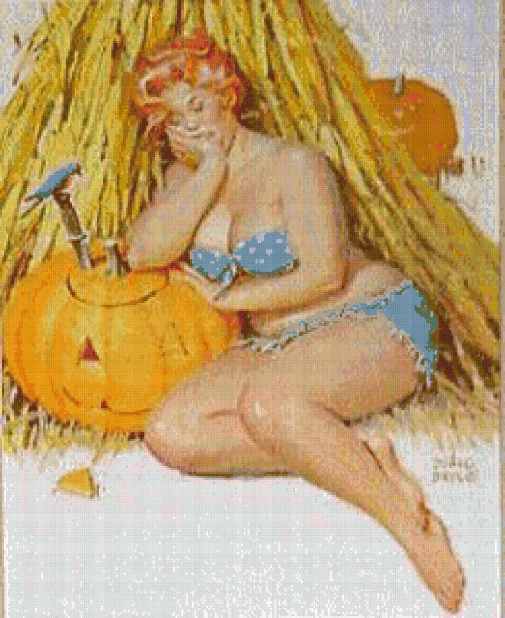 Хильда - урожай, ретро, осень, девушка, пин ап - предпросмотр