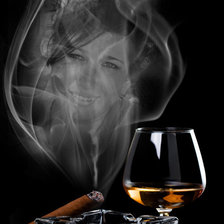 Схема вышивки «Сигара с коньяком»