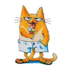 Схема вышивки «кот сладкоешка»