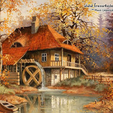 Схема вышивки «Серия мельницы(осень)»