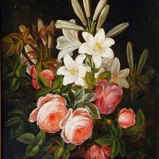 Схема вышивки «букет на черном»