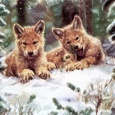 Схема вышивки «волчата»