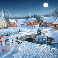 Схема вышивки «Снеговики»