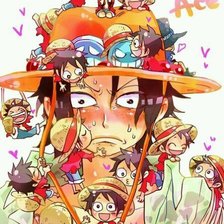 Схема вышивки «эйс и луффи»