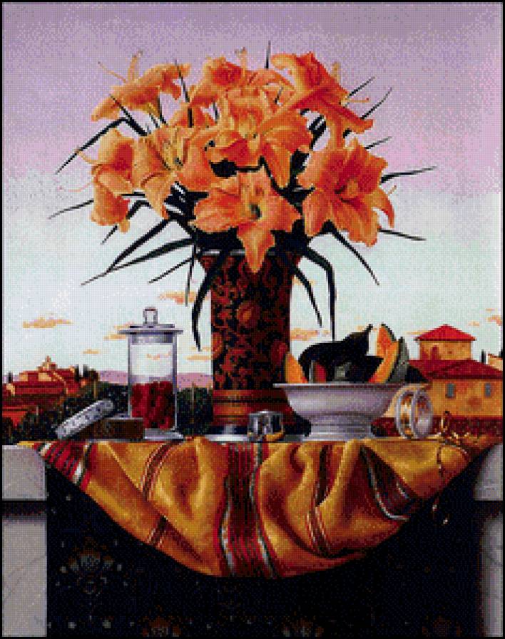 натюрморт с цветами - натюрморт, цветы, букет - предпросмотр