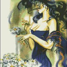 Схема вышивки «Дама»