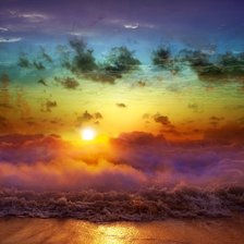 Схема вышивки «бурлящий океан на закате»