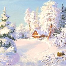 Схема вышивки «в зимнем лесу»