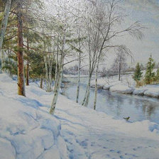 Схема вышивки «змняя река»