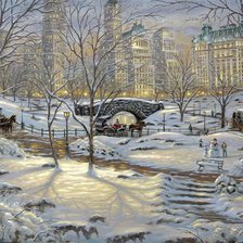 Схема вышивки «зимний город»