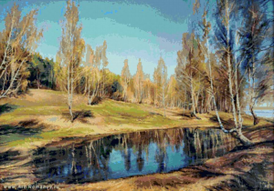 осень - река, пейзаж, дерево, осень, лес - предпросмотр