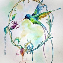 Схема вышивки «Птичка»