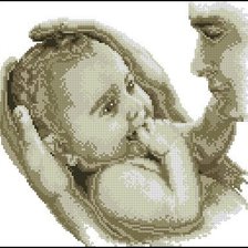 Схема вышивки «отец и ребенок»