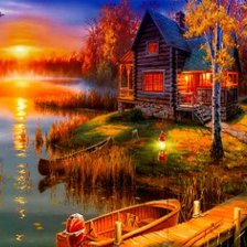 Схема вышивки «Осенний закат.»