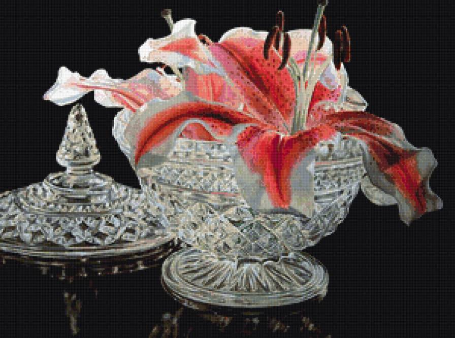 хрустальная ваза - цветы - предпросмотр